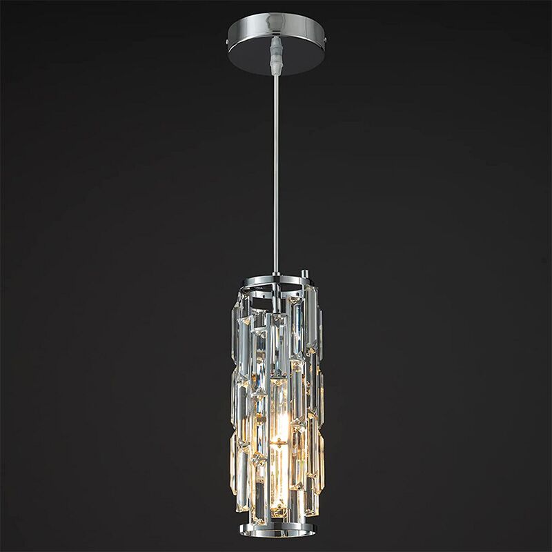 chrome crystal pendant light