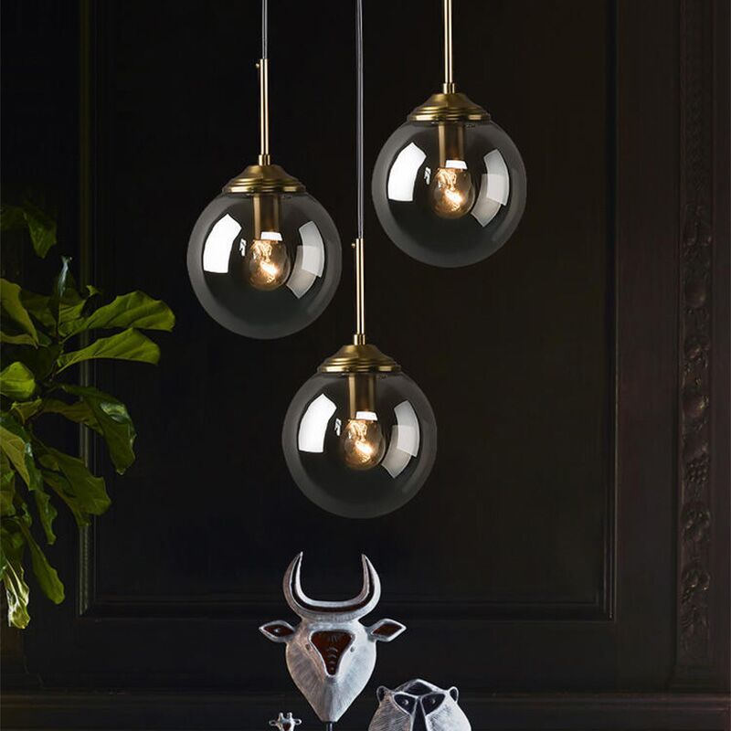 Glass Globe Pendant Light Fixture 3-Light