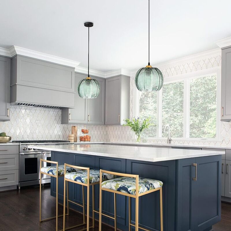 Green glass Pendant Light on lamps aura