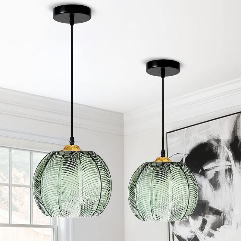 Modern Green Glass Pendant Light for Kitchen Island