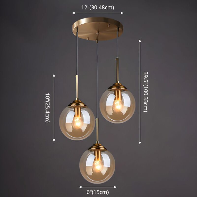 amber 3 light pendant light for bedroom