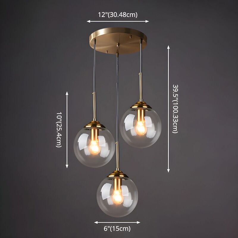 clear globes pendant light
