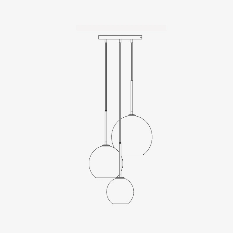 silver pendant light with 3 globes
