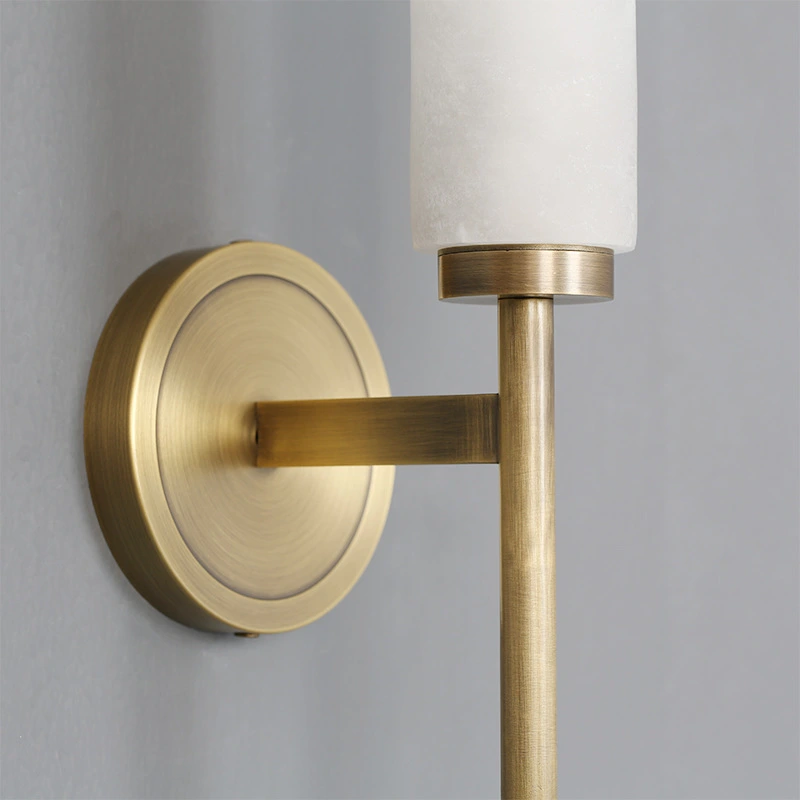 Brass Marble Tube Wall Sconces - Image 7