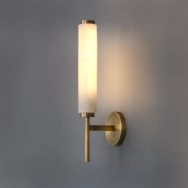 Brass Marble Tube Wall Sconces - Image 5