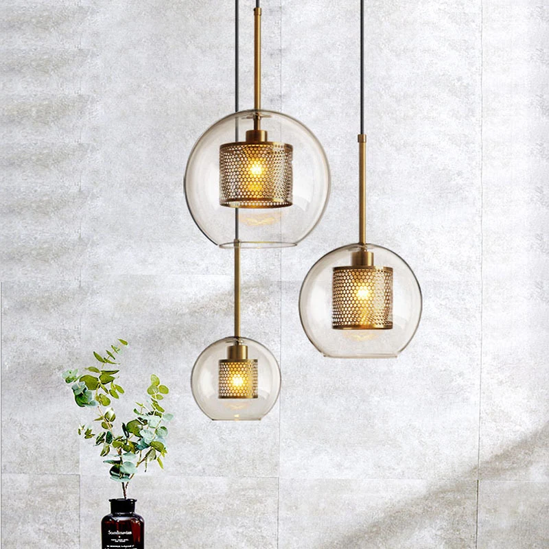 Brass Iron Filter Skeleton Kitchen Pendant Lighting